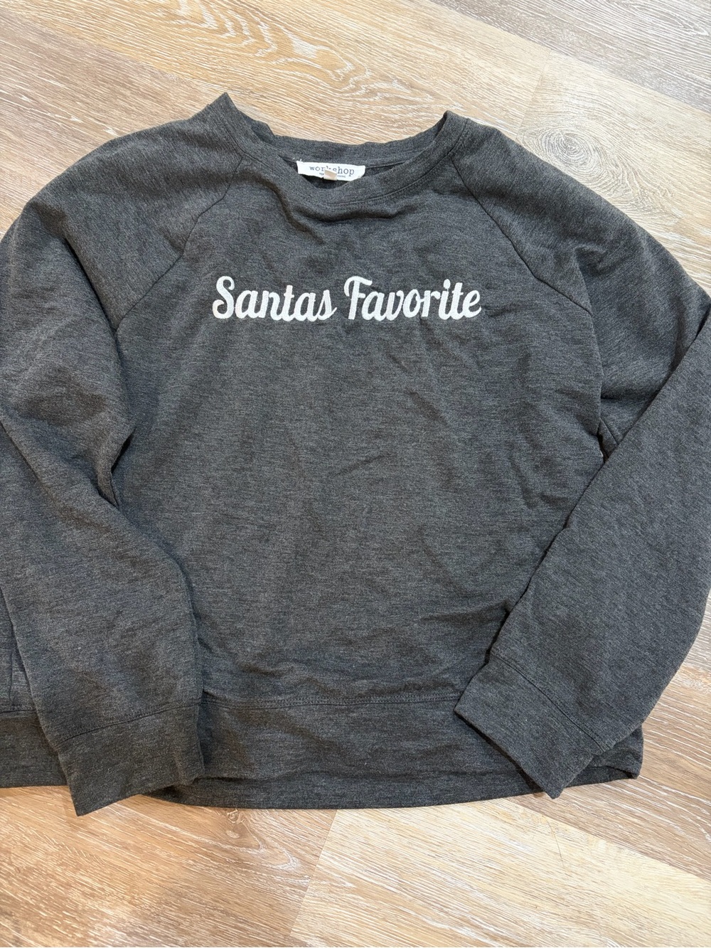 Wildfox Santa's Favorite Charcoal Embroidered Crewneck Sweater